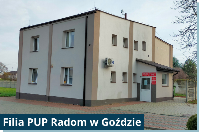 Budynek, w którym mieści się Filia PUP w Goździe
